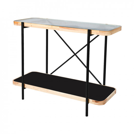 مدخل استقبال من الزجاج والخشب والمعدن 80*120 سم