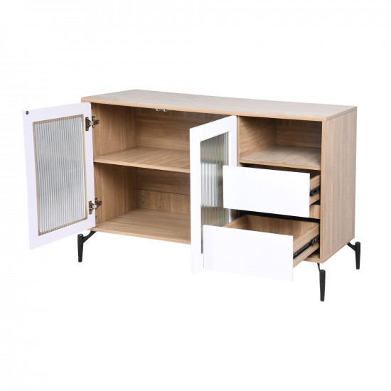 دولاب بوفية صالة خشبي بأرجل معدنية 120 سم