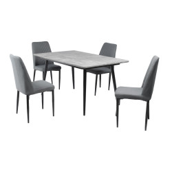 طاولة طعام خشب مع أرجل معدنية 4 كراسي طاولة طعام خشب مع أرجل معدنية 4 كراسي