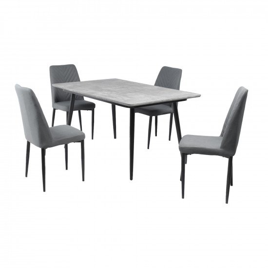 طاولة طعام خشب مع أرجل معدنية 4 كراسي