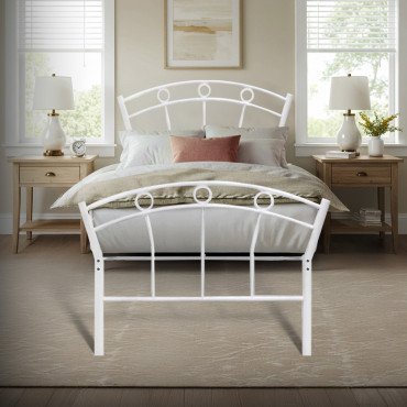 سرير معدن أبيض 90x190 سم سرير معدن أبيض 90x190 سم