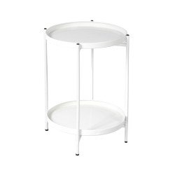 طاولة خدمة مفردة معدن أبيض