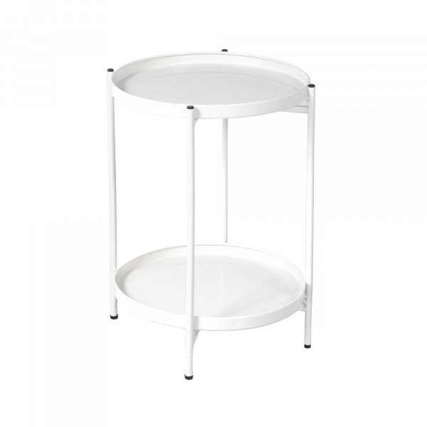 طاولة خدمة مفردة معدن أبيض