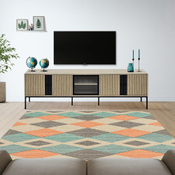 وحدة تلفزيون خشب مع قواعد معدن 180سم