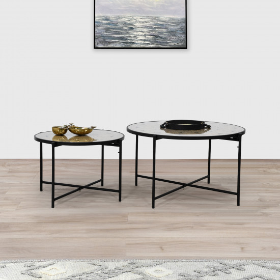 طقم طاولات خدمة 2 قطع 80 سم