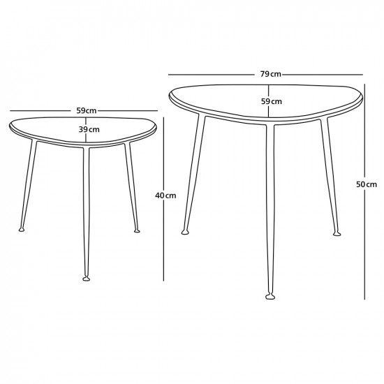 طقم طاولات خدمة 2 قطعة خشب بني طقم طاولات خدمة 2 قطعة خشب بني