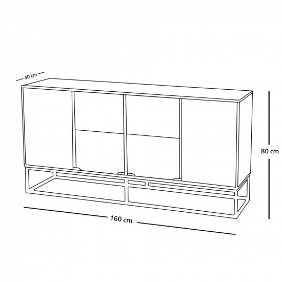 دولاب بوفية صالة 160 سم