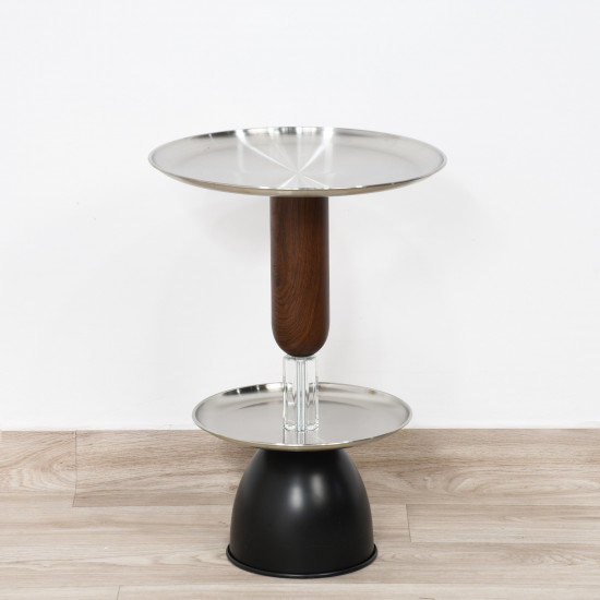 طاولة شاي مفردة من الخشب والمعدن