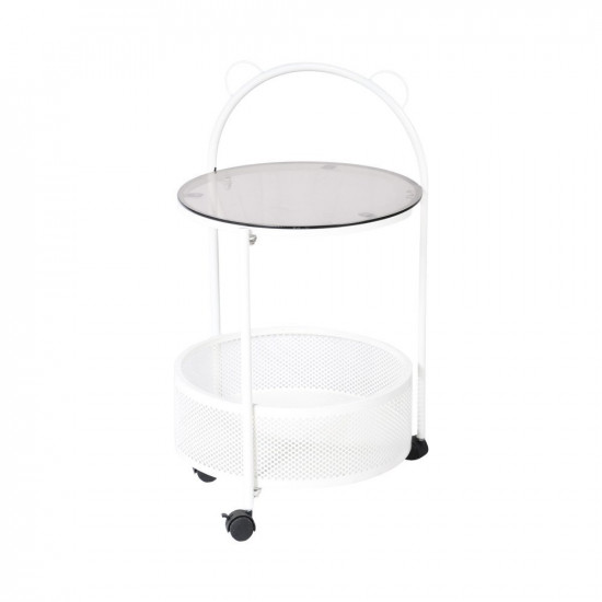 عربة تقديم 2 دور من الزجاج والمعدن عربة تقديم 2 دور من الزجاج والمعدن