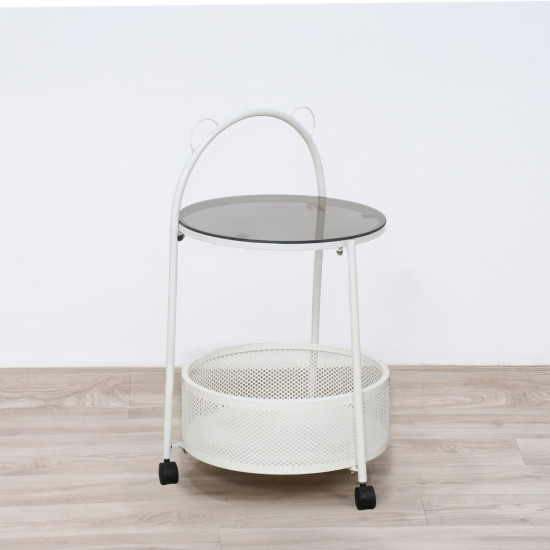 عربة تقديم 2 دور من الزجاج والمعدن عربة تقديم 2 دور من الزجاج والمعدن