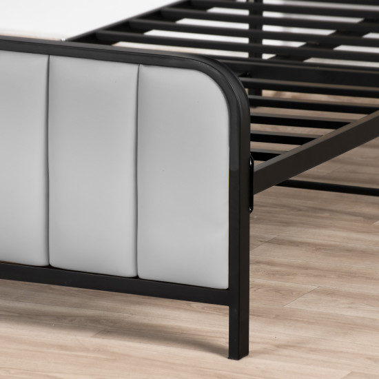 هيكل سرير معدني منجد 90x190 سم