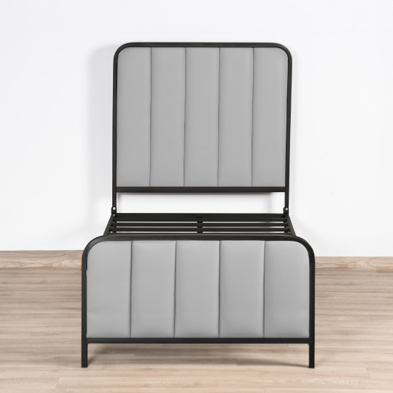 هيكل سرير معدني منجد 90x190 سم