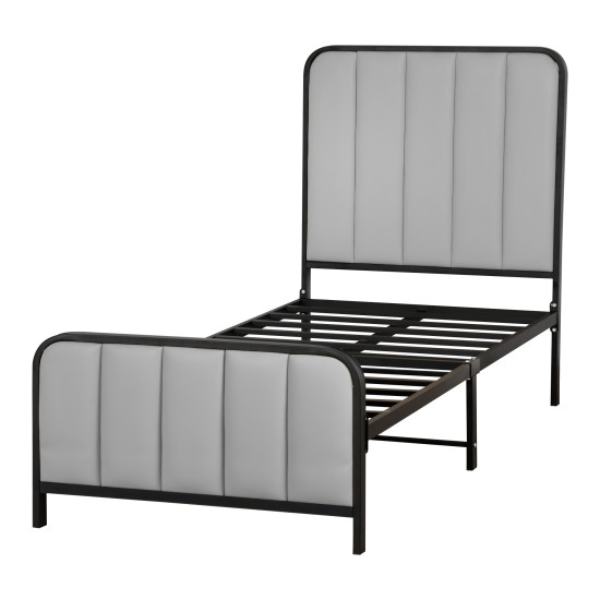 هيكل سرير معدني منجد 90x190 سم