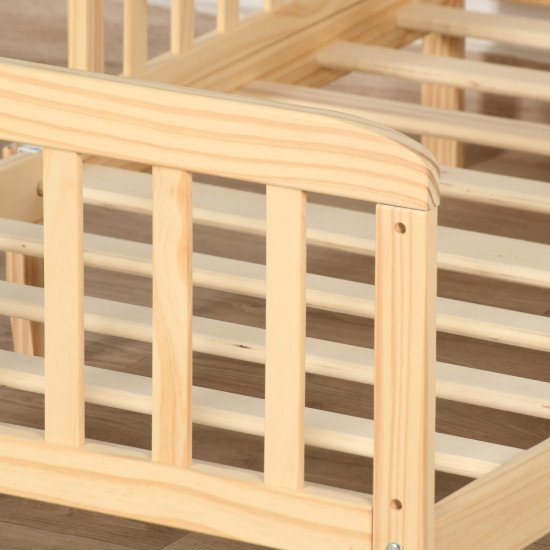 سرير أطفال حواجز خشبي 75×135 سم