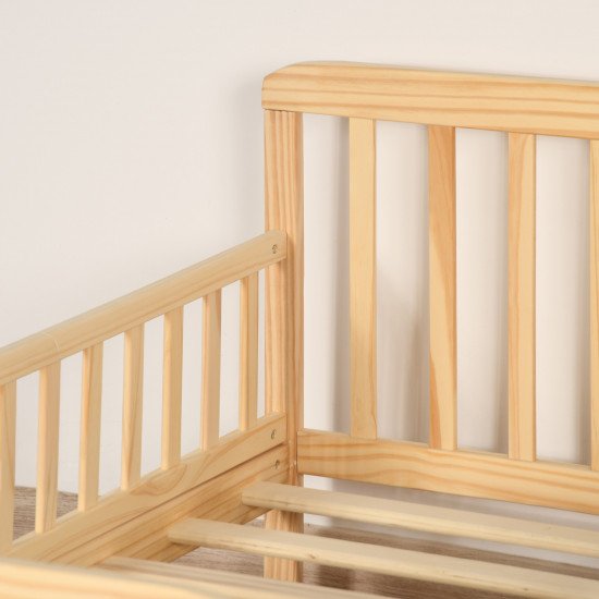 سرير أطفال حواجز خشبي 75×135 سم