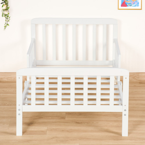 سرير أطفال حواجز ابيض 75×135 سم