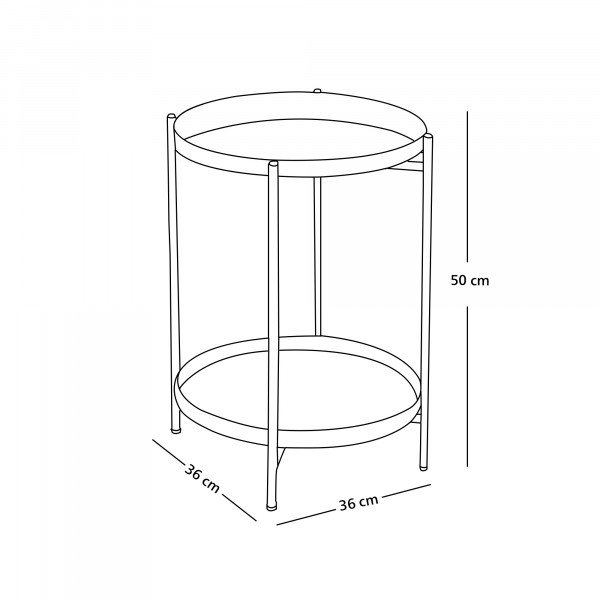طاولة خدمة مفردة معدن أبيض