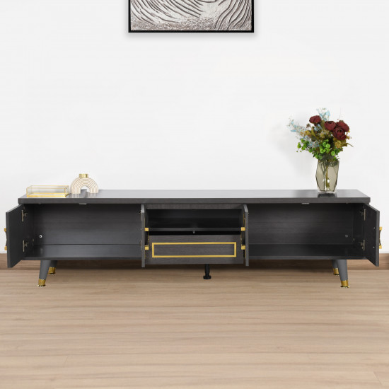 وحدة تلفزيون رمادي غامق 180 سم وحدة تلفزيون رمادي غامق 180 سم