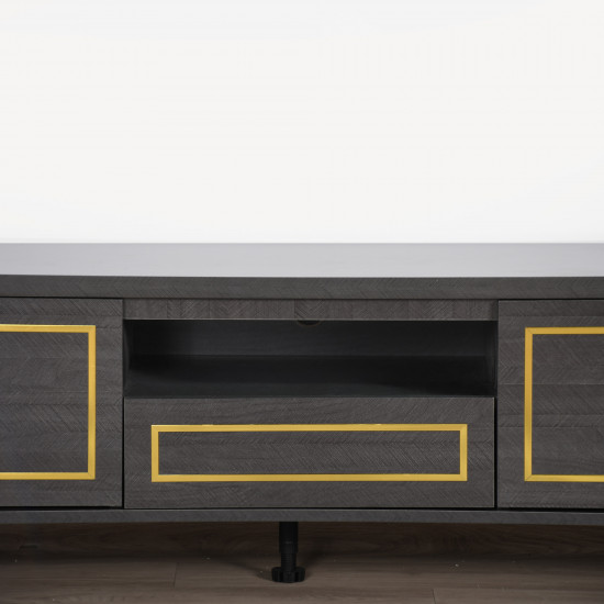 وحدة تلفزيون رمادي غامق 180 سم وحدة تلفزيون رمادي غامق 180 سم