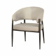 كرسي جلد مودرن بأرجل معدنية - بيج