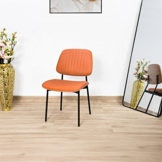 كرسي مفرد جلد مودرن برتقالي كرسي مفرد جلد مودرن برتقالي