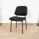 كرسي مفرد جلد مودرن أسود