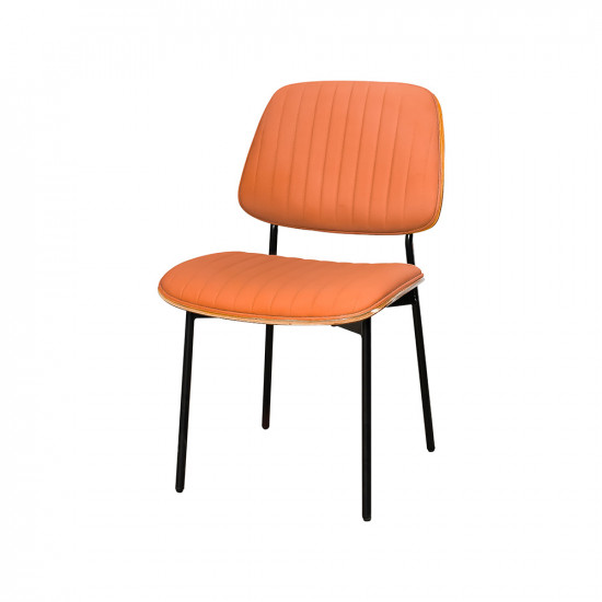 كرسي مفرد جلد مودرن برتقالي كرسي مفرد جلد مودرن برتقالي