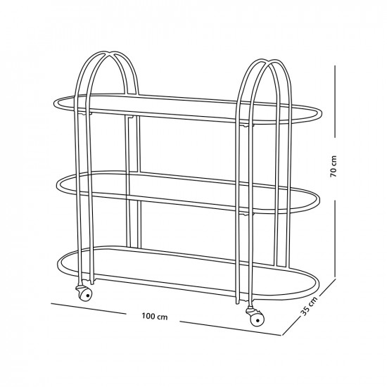 عربة تقديم 3 أدوار من الزجاج والمعدن عربة تقديم 3 أدوار من الزجاج والمعدن
