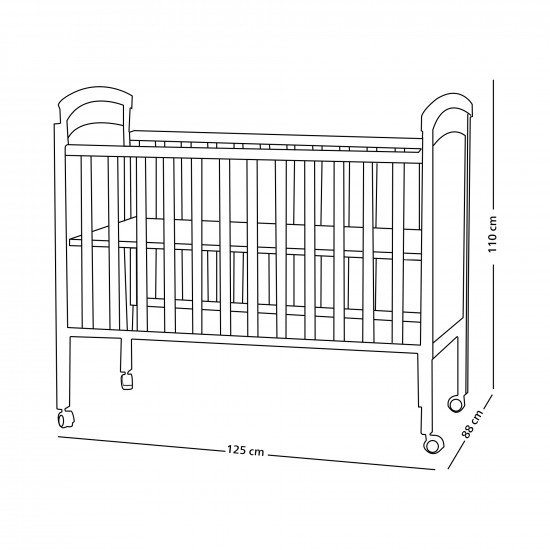 سرير أطفال بناموسية من الخشب والمعدن