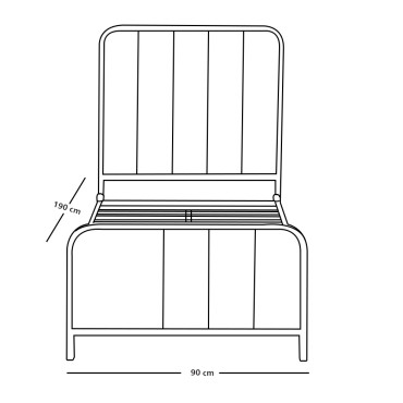 هيكل سرير معدني منجد 90x190 سم