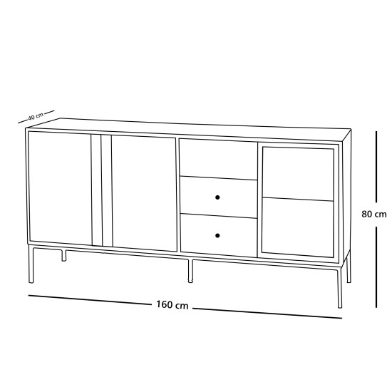 دولاب بوفية صالة 160 سم