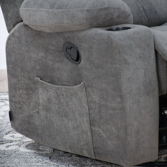 كرسي استرخاء هزاز دوار قماش بهيكل معدني رمادي