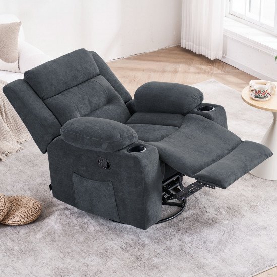 كرسي استرخاء هزاز دوار رمادي غامق