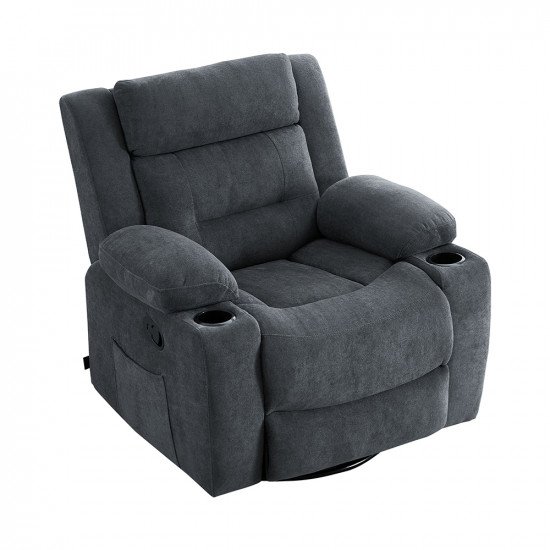 كرسي استرخاء هزاز دوار رمادي غامق