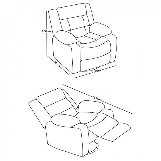 كرسي استرخاء هزاز دوار قماش بهيكل معدني رمادي