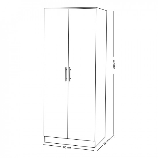 دولاب ملابس رويال 2 باب خشب