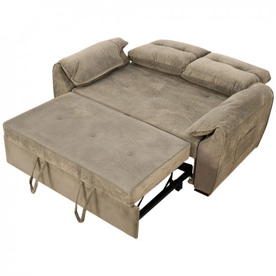 كنبة قابلة للتعديل إلى سرير بظهر مائل - كافيه كنبة قابلة للتعديل إلى سرير بظهر مائل - كافيه