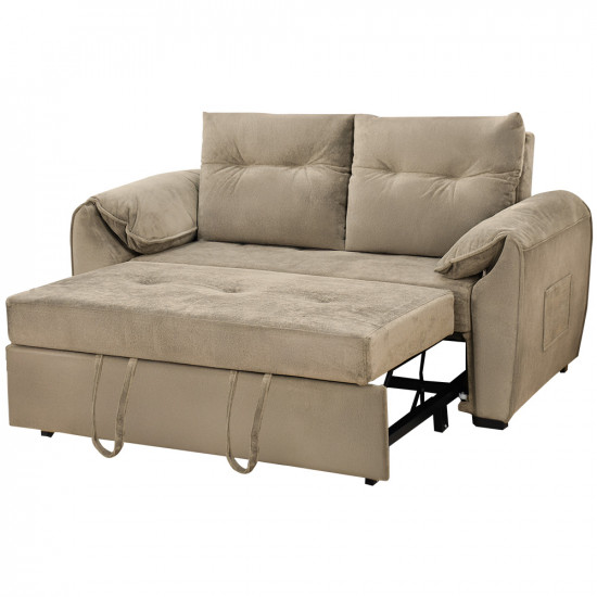 كنبة قابلة للتعديل إلى سرير بظهر مائل - كافيه كنبة قابلة للتعديل إلى سرير بظهر مائل - كافيه