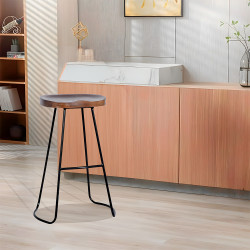 كرسي بار من الخشب والمعدن