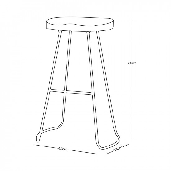 كرسي بار من الخشب والمعدن