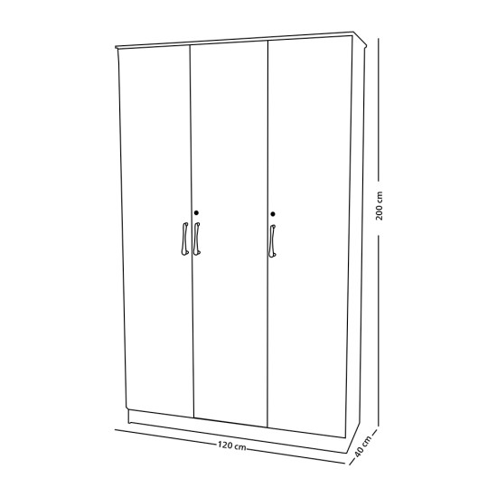 دولاب ماليزي  3 باب خشب ابيض 