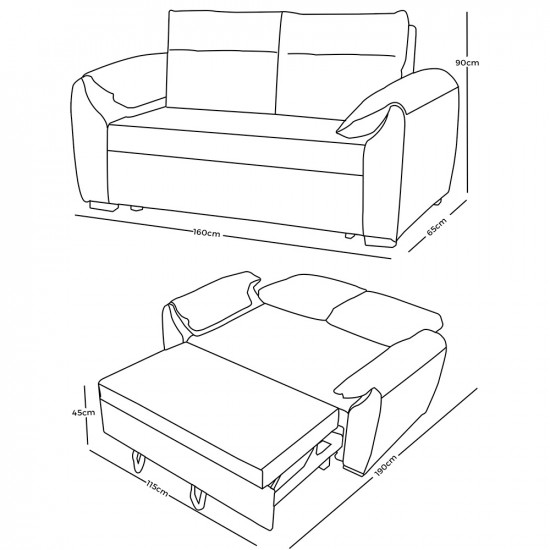 كنبة قابلة للتعديل إلى سرير بظهر مائل - كافيه كنبة قابلة للتعديل إلى سرير بظهر مائل - كافيه