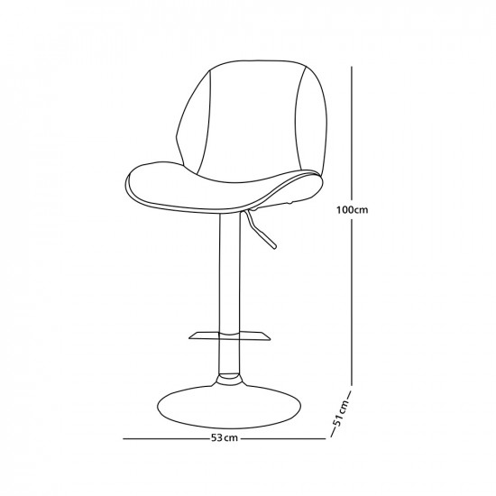 كرسي بار جلد قابل للتعديل اسود × بني كرسي بار جلد قابل للتعديل اسود × بني
