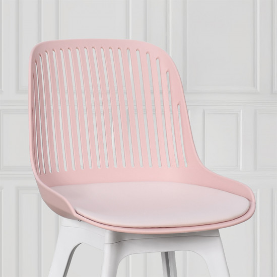 كرسي بلاستيك عصري مع مقعد جلد وردي كرسي بلاستيك عصري مع مقعد جلد وردي