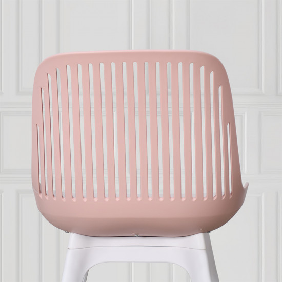 كرسي بلاستيك عصري مع مقعد جلد وردي كرسي بلاستيك عصري مع مقعد جلد وردي