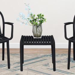 طقم كرسين وطاولة بلاستيك أسود