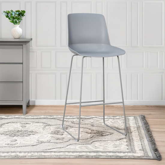 كرسي بار بلاستيك رمادي فاتح 