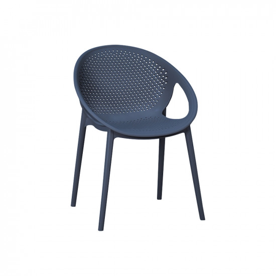 كرسي بلاستيك عصري بظهر مثقّب أزرق داكن كرسي بلاستيك عصري بظهر مثقّب أزرق داكن
