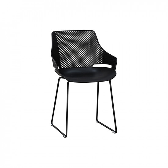 كرسي مفرد بلاستيك بظهر مثقّب أسود كرسي مفرد بلاستيك بظهر مثقّب أسود