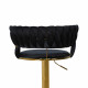 كرسي بار قماش مخمل أسود بإطار ذهبي